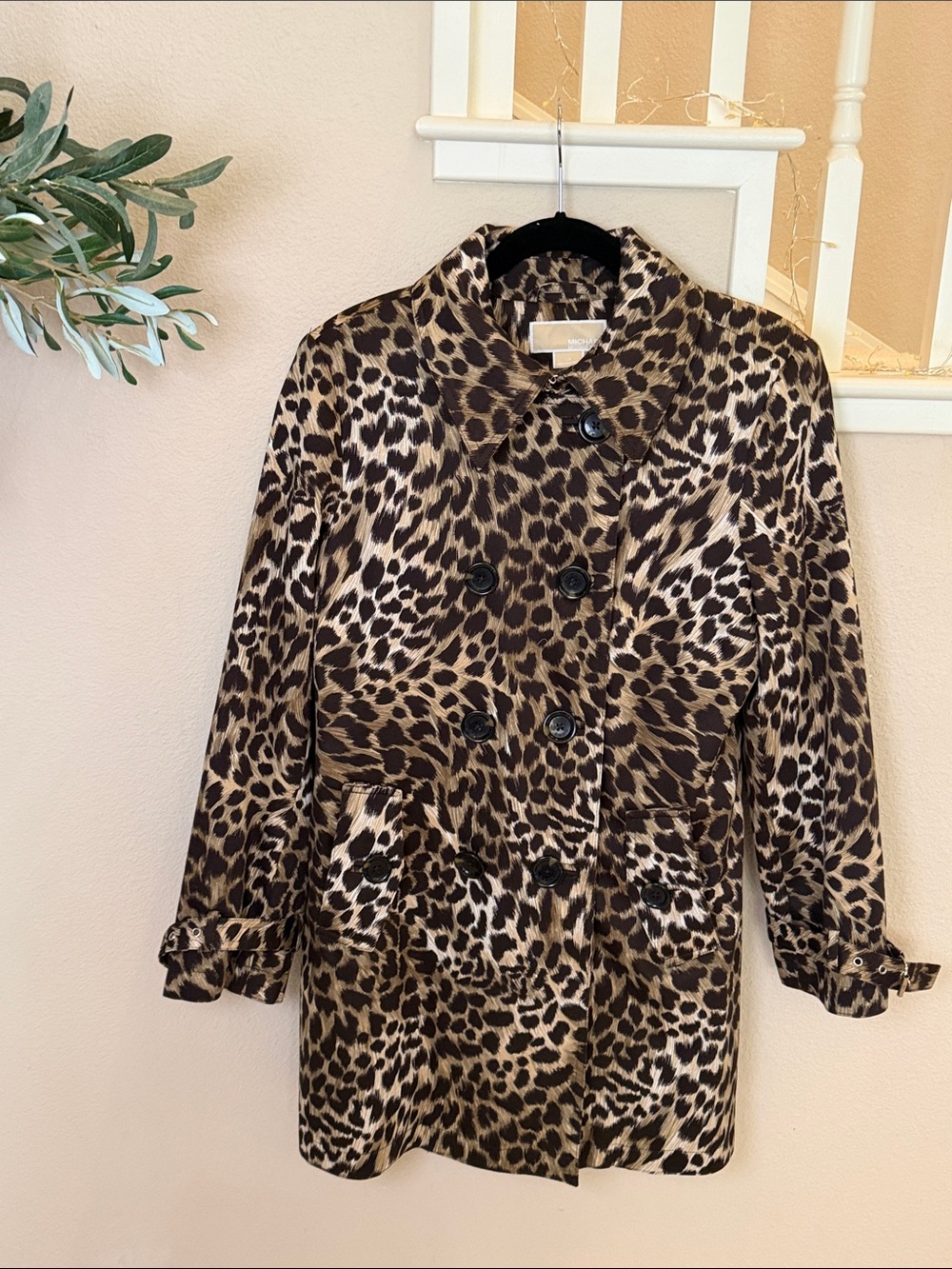 Michael Kors Animal Print Double-Breasted Women's Coat